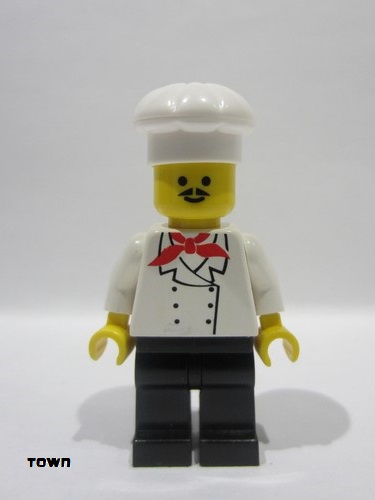 lego 2009 mini figurine chef007b Chef Black Legs, Moustache (Reissue) 