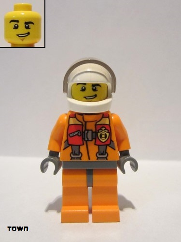 lego 2013 mini figurine cty0411 Coast Guard City - Helicopter Pilot Harness 