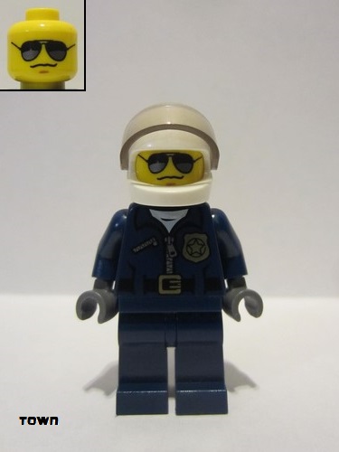 lego 2014 mini figurine cty0487 Police - City Helicopter Pilot