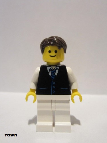 LEGO City Minifigure Waiter Bartender with Vest Formal shirt 