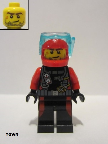 lego 2015 mini figurine cty0599 Scuba Diver