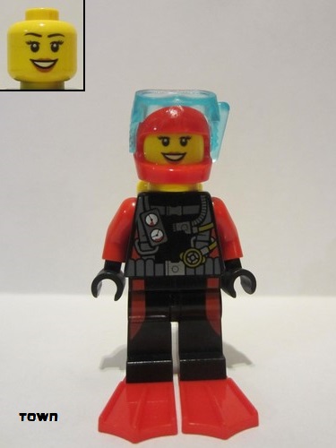 lego 2015 mini figurine cty0602 Scuba Diver