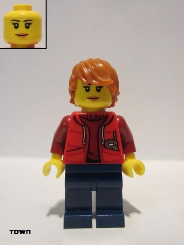 lego 2015 mini figurine cty0603 Deep Sea Submariner Female, Dark Orange Hair 