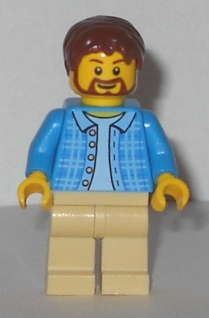 lego 2015 mini figurine twn235 Dad Beard, Shirt with Buttons 