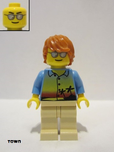 lego 2015 mini figurine twn245 Dad Sunset and Palm Trees Shirt 