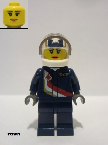 lego 2016 mini figurine air052 Airport - Jet Pilot Female 