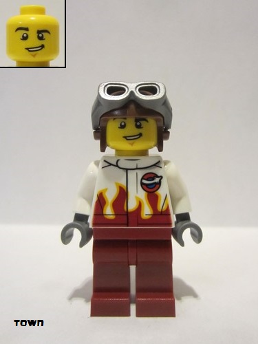 lego 2016 mini figurine air054 Airport - Stunt Pilot Male 