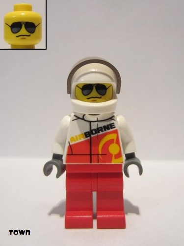 lego 2016 mini figurine cty0611 Rally Race Car Driver Airborne Logo 