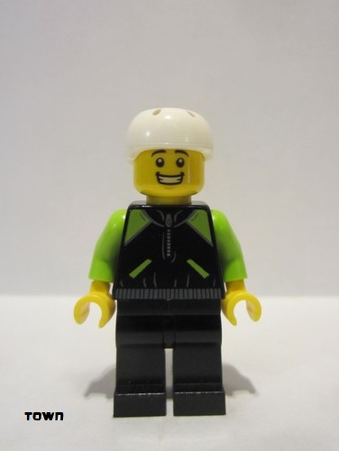 lego 2016 mini figurine cty0658 Cyclist Lime and Black Jacket 