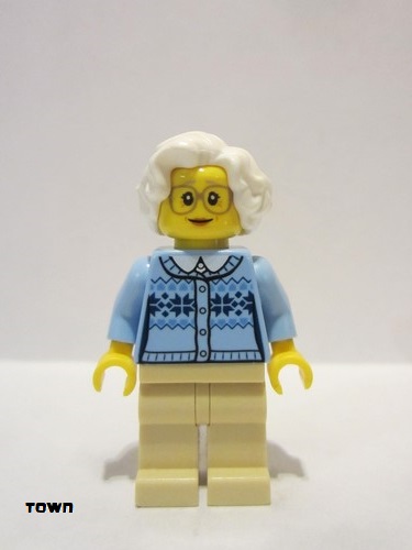 Lego New Minifigure Torso Fair Isle Sweater Front Back White Shirt Collar Piece