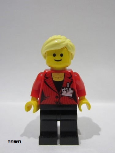 lego 2016 mini figurine twn259 Press Woman / Reporter Bright Light Yellow Hair Female Ponytail 