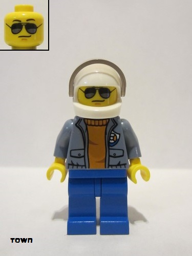 lego 2017 mini figurine cty0865 Coast Guard City - Helicopter Pilot With Sunglasses 