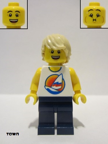 lego 2017 mini figurine twn285 Surfboard on Ocean