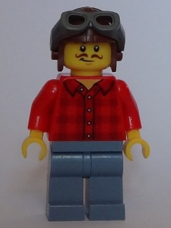 lego 2017 mini figurine twn286 Citizen Flannel Shirt, Sand Blue Legs, Aviator Cap 