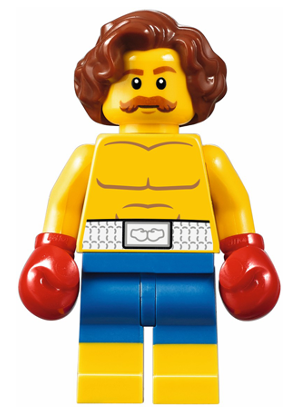 lego 2018 mini figurine twn309 Boxer Wavy Reddish Brown Hair 