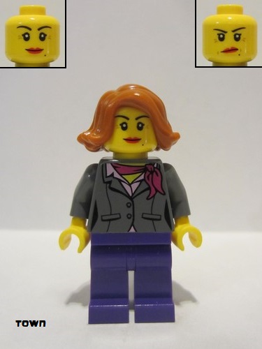 lego 2018 mini figurine twn311 Manager Dark Purple Legs 