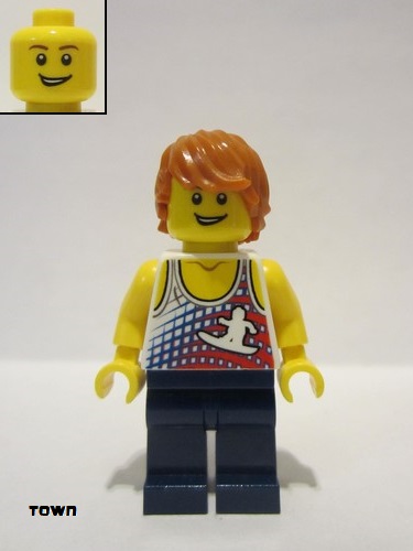 lego 2018 mini figurine twn314 Surfer Male 