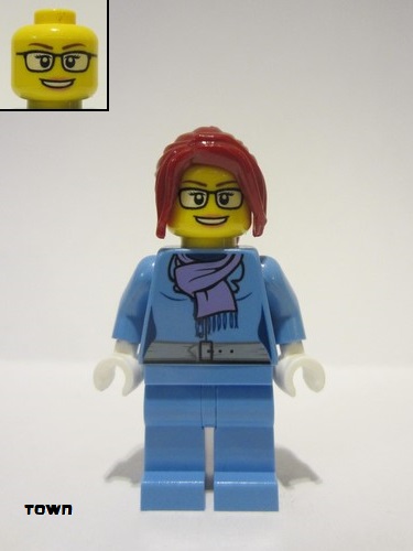 lego 2018 mini figurine twn317 Winter Vacationer Female 