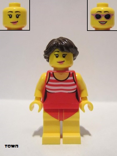 lego 2018 mini figurine twn336 Beach Tourist