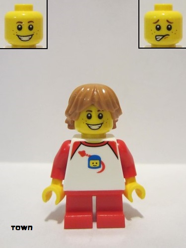 lego 2018 mini figurine twn339 Boy With White Classic Space Shirt 