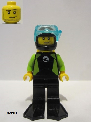 lego 2019 mini figurine cty0958 Diver