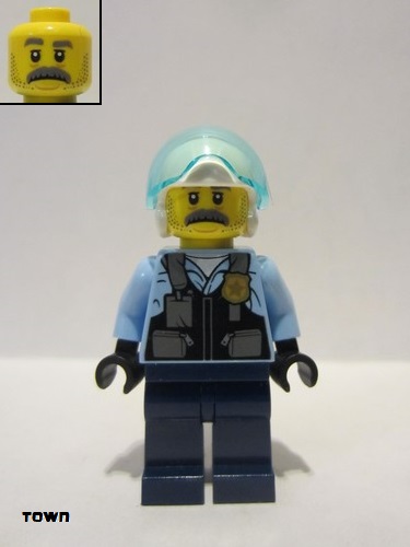 lego 2020 mini figurine cty1131 Police - Pilot Sam Grizzled