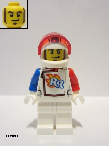 lego 2021 mini figurine cty1319 Stuntz Driver White Helmet, White Legs 