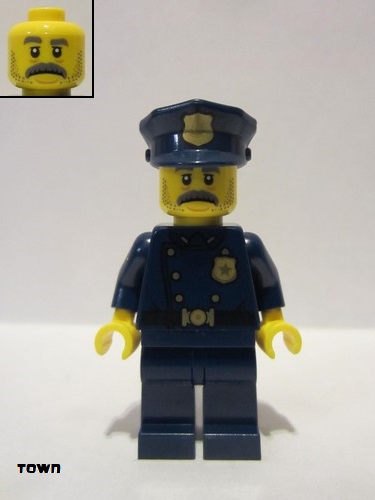 lego 2021 mini figurine twn404 Police Officer Moustache (1940's Era) 