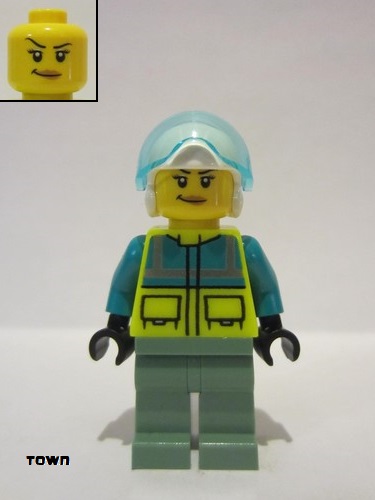 lego 2022 mini figurine cty1335 Rescue Helicopter Pilot Female 