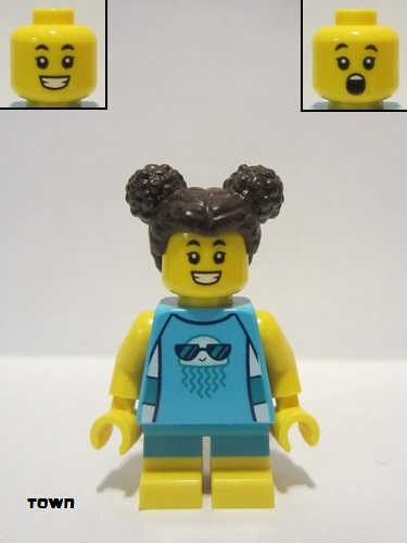 LEGO NEW YELLOW DUAL SIDED MINIFIGURE HEAD WHITE TEETH SMILE MALE CITY TOWN 