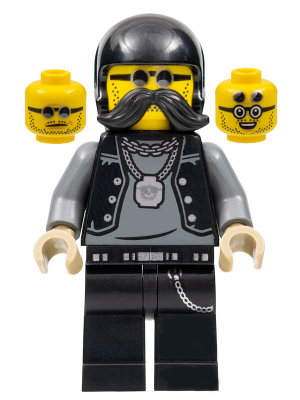 lego 2022 mini figurine cty1485 Lone Wolf Biker Stuntz Driver 