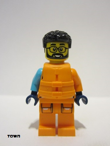 lego 2023 mini figurine cty1607 Arctic Explorer Life Jacket, Shoulder Bag, Glasses, Black Hair 