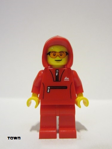 lego 2023 mini figurine cty1627 Mountain Bike Cyclist Male, Red Tracksuit (Hoodie) 