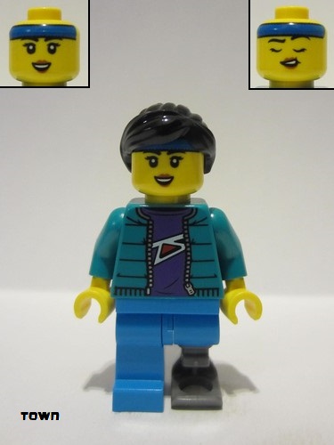 lego 2023 mini figurine cty1628 Skateboarder