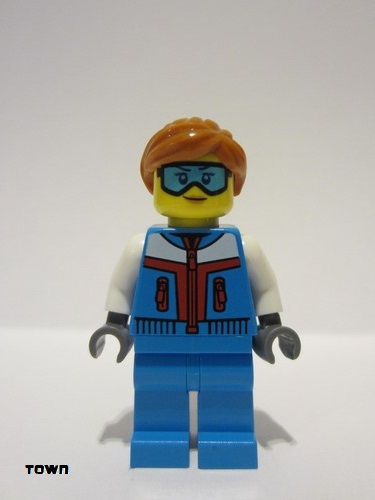 lego 2023 mini figurine cty1683 Ice Sculptor Female, Dark Azure Jacket and Legs, Dark Orange Hair 