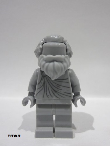 lego 2023 mini figurine twn486 Museum Statue Hair Swept Back, Beard, Legs 