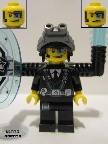 lego 2014 mini figurine uagt013s Agent Curtis Bolt Complete - Sticker on Shield 