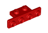 Red Bracket 1 x 2 - 1 x 4 with Rounded Corners