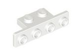 White Bracket 1 x 2 - 1 x 4 with Rounded Corners