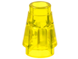 Trans-Yellow Cone 1 x 1 with Top Groove