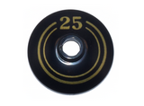 Black Dish 2 x 2 Inverted (Radar) with Gold Circles and Number 25 Pattern