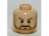 Light Nougat Minifig, Head LotR Beard Brown, Bushy Eyebrows, White Pupils, Stern Pattern - Stud Recessed