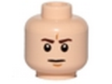 Light Nougat Minifig, Head Dark Brown Eyebrows, White Pupils, Frown, Furrowed Eyebrows Pattern - Stud Recessed