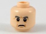 Light Nougat Minifig, Head Dark Bluish Gray Eyebrows, Dark Orange Crow's Feet and Jowel Lines, Frowning Mouth Pattern - Stud Recessed