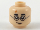 Light Nougat Minifigure, Head Medium Nougat Lightning Scar, Black Eyebrows and Glasses Pattern - Hollow Stud