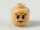 Light Nougat Minifigure, Head Dark Orange Bushy Eyebrows, Medium Nougat Facial Lines Pattern - Hollow Stud