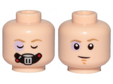 Light Nougat Minifig, Head Dual Sided Male Bacta Tank Mask, Sunken Eye, Closed / Open Eyes Pattern (SW Luke) - Stud Recessed