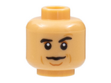 Medium Tan Minifigure, Head Black Eyebrows, Dark Orange Eye Shadow and Chin Dimple, Nougat Cheek Lines, Neutral Pattern - Hollow Stud