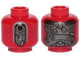 Red Minifig, Head SW Kessel Operations Droid Pattern - Stud Recessed