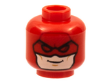 Red Minifigure, Head Balaclava, Red Eyes, Light Nougat Lower Face Pattern - Hollow Stud